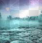 Winter fantasy animated background,teal/blue.
