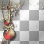 Ornaments balls red gold stars border background 