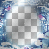Frame snow birds blue fantasy