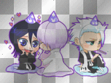Happy Birthday. pink. violet. white. purple.rukia kuchiki. toshiro hitsugaya. chappi. gin ichimaru.anime.girl.boys.KAWAI
