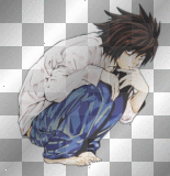 L. Death note. anime.boy.blue.white.cool.emo