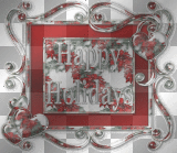 happy holidays ! silver red frame²u