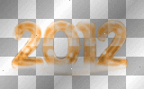HAPPY NEW YEAR 2012 TEXT ORANGE