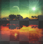 Fantasy animated background,sunset. Fantasy animated background,sunset.