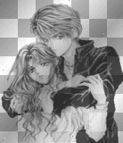 soave couple anime black white