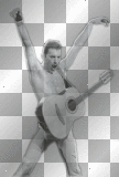black and white freddie mercury guitar live © emme.