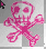 Tiny Pink Red Emo Skull