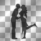 Transparent romantic couple black love he and she