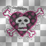 Pink Heart Skull