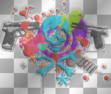 Flashy Emo Skull Gun Heart Love