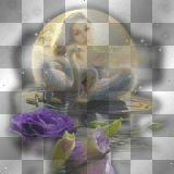 swans moon bg flowers 
