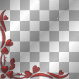 Transparent red corner hearts  