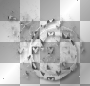 Black white hearts overlay background 