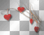 Red hearts branches border