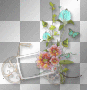 Flowers pink teal 