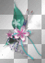Flowers pink teal