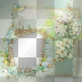 Frame green flowers clock