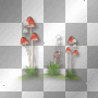 Mushrooms red grass forest