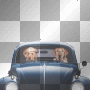 Fantasy funny vintage dog car