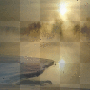 eerie fog mist on the water ' gold brown bg
