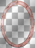 red pink gold diamonds ' oval transparent frame