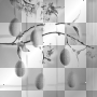 Background eggs branch black white
