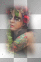 WOMAN WITH TATTOO AND FLOWERS*