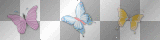 butterfly scrap deco transparent pink yellow blue [1ֆ]