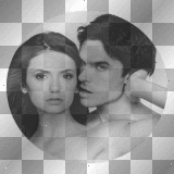 Ian Somerhalder (Damon) and Nina Dobrev (Elena / Katherine in The Vampire Diaries animated picture transparent) [nermai]
