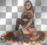 Beautiful woman with fire transparent [nermai]