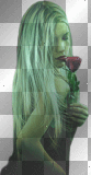 Beautiful woman with a rose transparent [nermai]