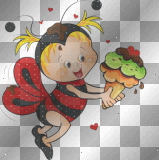 ツCute Bee Ice Cream Cone__