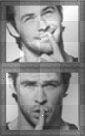 Chris Hemsworth ' black white photo frame transparent