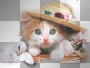 Fantasy vintage gothic cat spring summer flower
