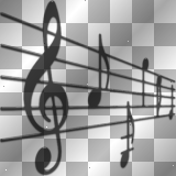 Music note transparent black