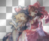{Touhou Project} Marisa & Reimu [Blue & Pink Neon Shadow] ~XOXOAMI