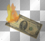 $ 100 Dollar Bill Fire Flames__