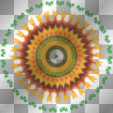 Circle mandala blauefee1976 Deco Anime Background lace orange green yellow sunflower 