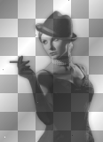 soave woman vintage black white hat