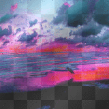 Black Volcanic Beach Sunset-4, Animated