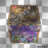 Wolf Art-4, Cube Collage, Transparent