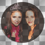Nina Dobrev (Elena Gilbert / Katherine Pierce in The Vampire Diaries) & Kristen Stewart (Bella in Twilight transparent) [nermai]
