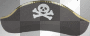 pirate, hat, black, gold, white
