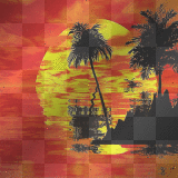 Liquid Gold Tropical Sunset-1, Animated