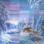 WINTER BACKGROUND ANIMATED SNOW TREE DEER HOUSE