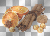 CHRISTMAS DECORATION ORANGE FRUIT NUT JINGLE BELL CINNAMON