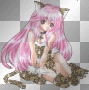 cute kitty anime girl brown glitter