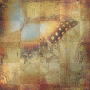 Vintage Butterfly gold brown background~NatashaOoak