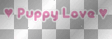 Text animated Puppy Love pink white