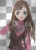 Animated Cute Girl With Long Brown Hair